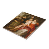 Carreau La famille sainte avec des saints (Côté)