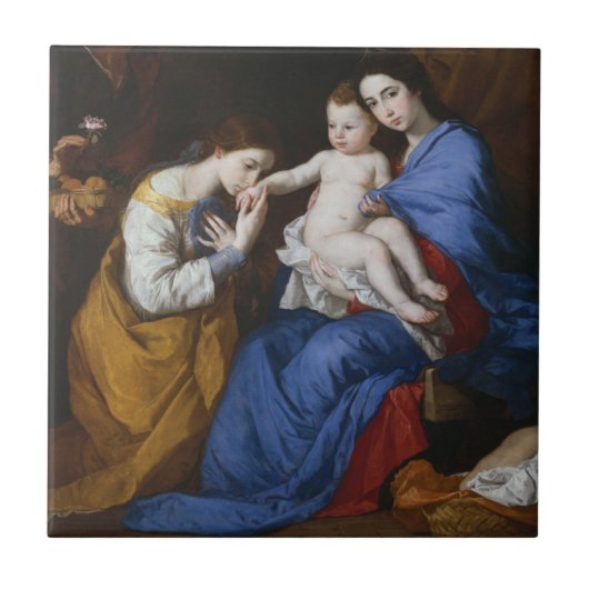 Carreau La famille sainte avec des saints Anne et (Devant)