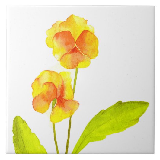 Carreau "La fête du Pansy" sur une Carrelage en céramique (Devant)