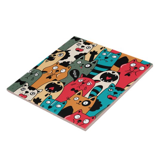 Carreau La foule des chats (Côté)