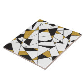 Carreau La géométrie d'art moderne - noire et blanc avec (Côté)
