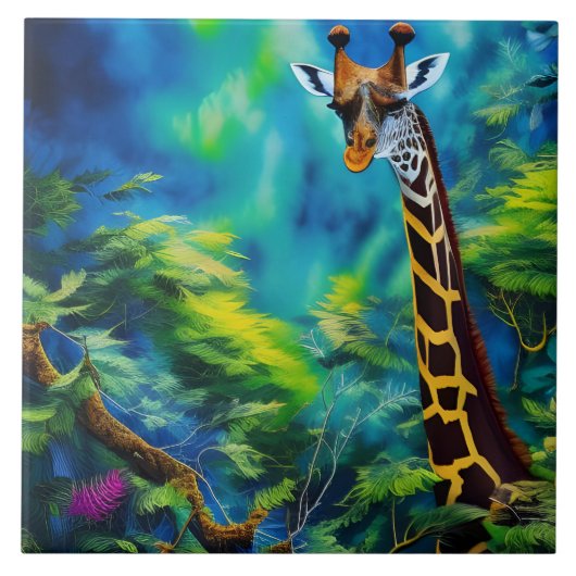 Carreau La girafe dans les arbres (Devant)