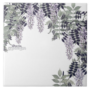 Carreau La glycine française de Nouveau d'art fleurit le