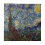 Carreau La Gourde Nuit Starry Beaux Art Spoof<br><div class="desc">The Gourdy Night Starry Fine Art Spoof est une peinture acrylique d'après une oeuvre d'art célèbre. L'image emblématique est faite d'une découpage de fruits et légumes. Art mural et décor idéal pour les amateurs de cuisine végétalienne, les restaurants végétaliens et les restaurants végétariens. L'oeuvre représente le village de Saint-Rémy-de-Provence juste...</div>