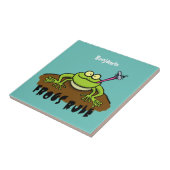 Carreau La grenouille règle drôle dessin de grenouille ver (Côté)