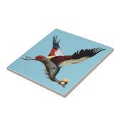 Carreau La grue couronnée sud-africaine en plein vol (Côté)