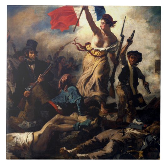 Carreau La liberté à la tête du peuple, Eugene Delacroix (Devant)