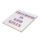 Carreau La liberté est Dieu donné, blanc rouge et bleu (Côté)