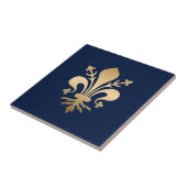 Carreau La luxueuse Gold Fleur de Lis Navy (Côté)