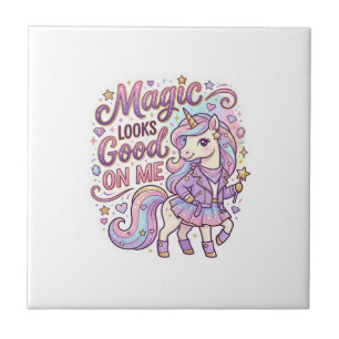Carreau La magie de la licorne me va bien Graphisme Blanc