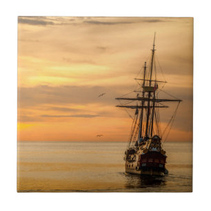 Carreau La mer calme - Galion à voile