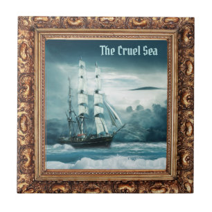Carreau La mer cruelle - Navire à voile