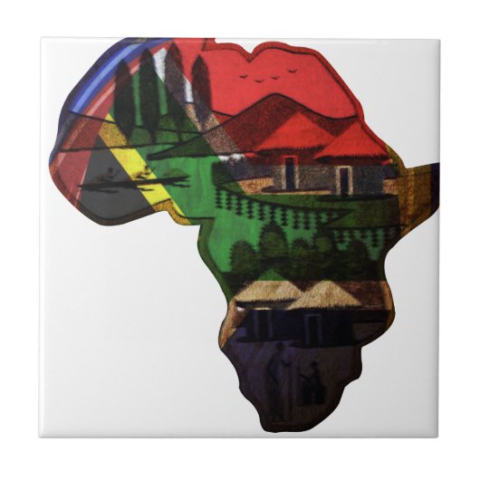 Carreau La mosaïque africaine en effervescence : Art Motif (Devant)