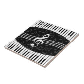 Carreau La musique élégante note des clés de clef triple (Côté)