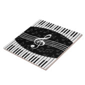 Carreau La musique élégante note des clés de clef triple (Côté)