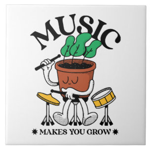 Carreau La musique fait grandir le batteur de plantes