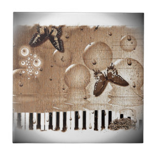 Carreau La musique note la nature colorée de papillon de