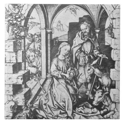 Carreau La naissance de Jésus (par Martin Schongauer) (Devant)