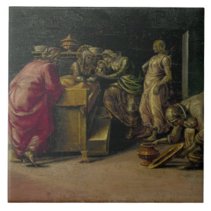 Carreau La naissance de St John le baptiste (huile sur le