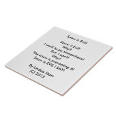 CARREAU LA NEIGE EST MAUVAISE ! TUILE DE POÈME ! (Côté)