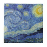 Carreau La nuit étoilée de Van Gogh<br><div class="desc">La nuit étoilée de Van Gogh.
Visitez mon magasin pour un design plus intéressant et plus de choix de couleurs => zazzle.com/iwheels*</div>