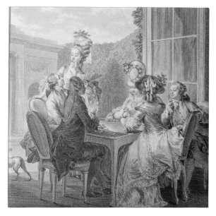 Carreau La partie de whist, 1783, gravé par Jean Dambrun