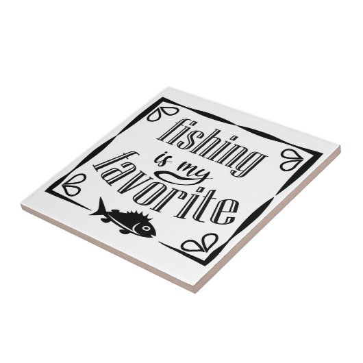 Carreau La pêche est ma citation préférée (Côté)