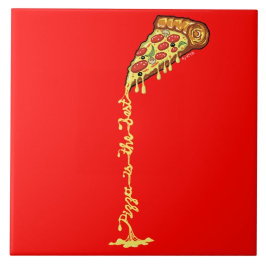 Carreau La pizza est le meilleur (Devant)