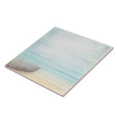 Carreau La plage côtière avec bateau en bois (Côté)