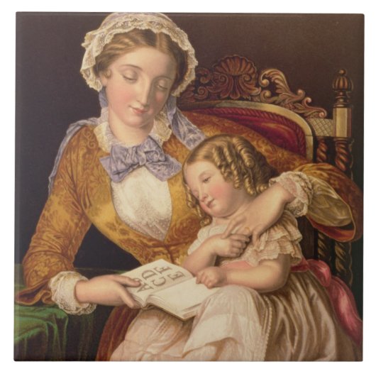 Carreau La première leçon, pub. par Baxter, 1855 (copie) (Devant)