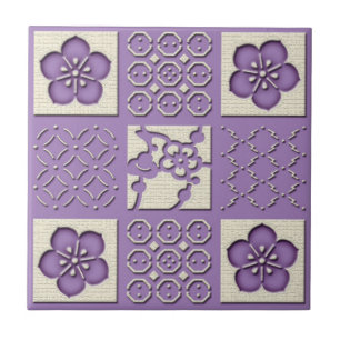 Carreau La prune de motif vérifiée par Japonais