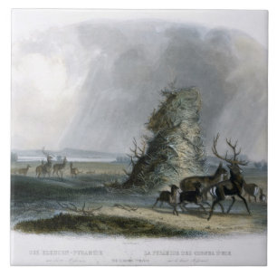 Carreau La pyramide d'Elkhorn sur le Missouri supérieur,