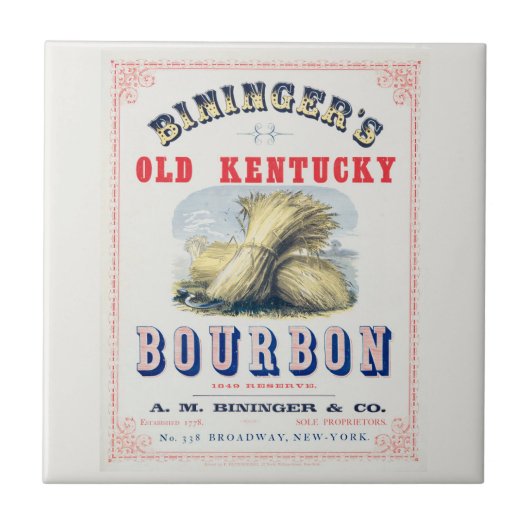 Carreau La réserve du vieux Kentucky Bourbon 1849 de Binin (Devant)