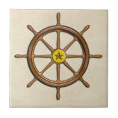 Carreau La roue du bateau nautique en bois (Devant)