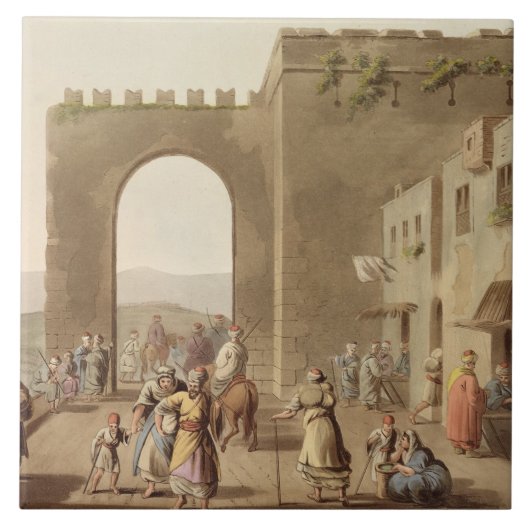 Carreau La rue principale à Bethlehem, des 'vues de (Devant)