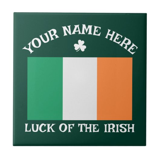 Carreau La Saint-Patrick Drapeau de l'Irlande Nom personna (Devant)