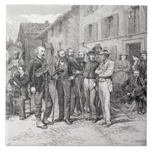 Carreau La salle de club de Zermatt en 1864, "de la monté