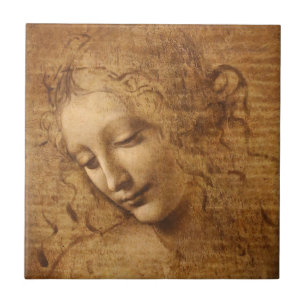 Carreau La Scapigliata de Léonard de Vinci, Tête de femme