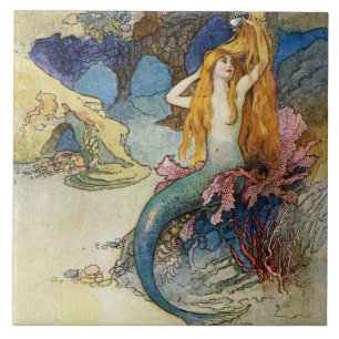 Carreau « La Sirène » par Warwick Goble