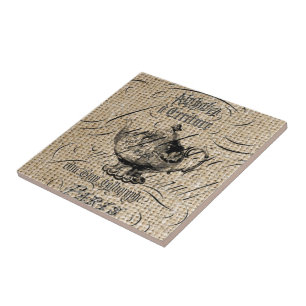 Carreau la toile de jute française de pays scripts le thé