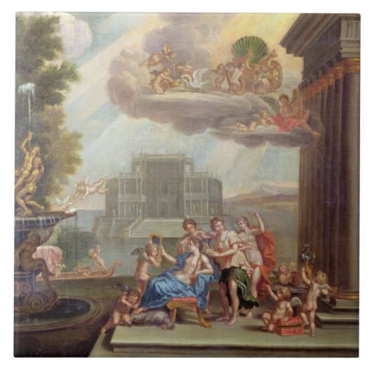Carreau La toilette de Vénus, XVIIIème siècle (Devant)