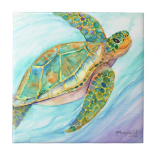 Carreau La tortue de mer souriante