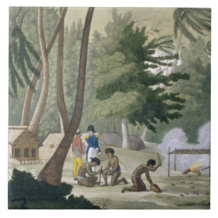 Carreau La tribu de Papu sur l'île de Rawak, plaquent 20