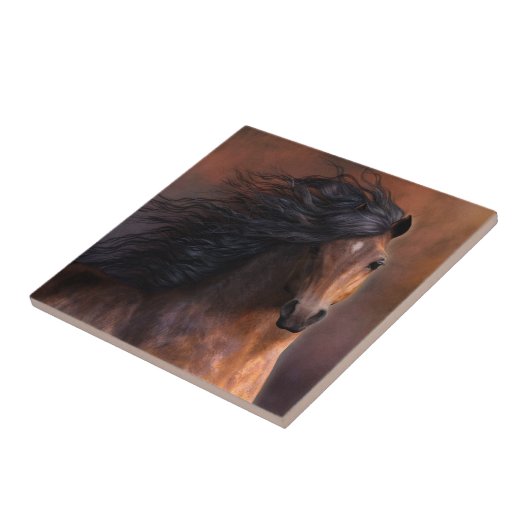 Carreau La tuile d'art de cheval de Morgan (Côté)