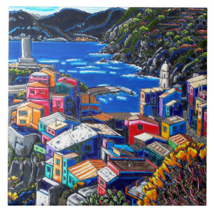 Carreau La tuile d'art décoratif "de village italien"