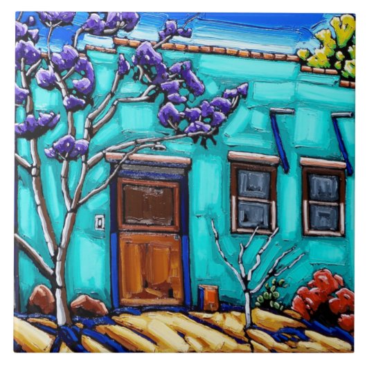 Carreau La tuile verte turquoise de banlieue de Tucson (Devant)