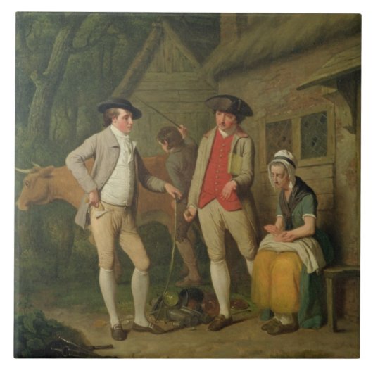 Carreau La vache et les marchandises du Costard de veuve, (Devant)