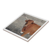 Carreau La Vache Longhorn Lique Son Nez (Côté)