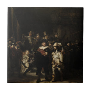 Carreau La Veille nocturne de Rembrandt van Rijn