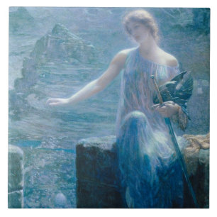 Carreau La Veillée de Valkyrie (Dame élégante dans un chât